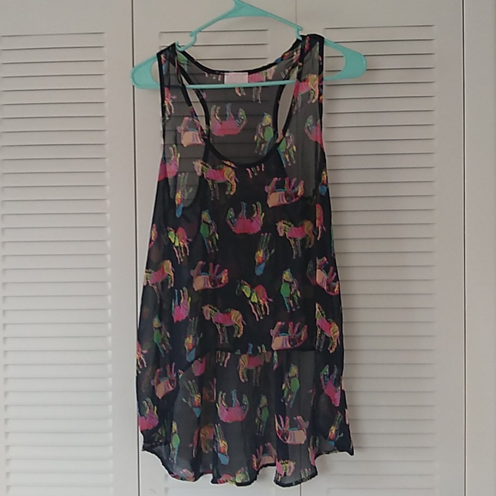 Hi-low racer back tank